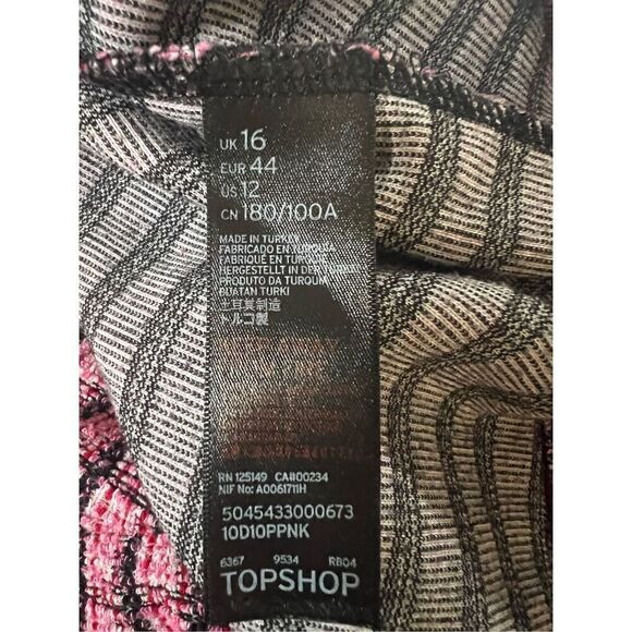 Topshop Mini Checked Pink Pinafore Dress W/Squared Neckline Front Slit Hem Darli - Picture 10 of 10